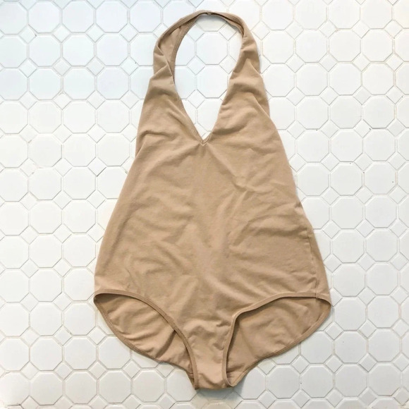 American Apparel Selena Gomez Nude Bodysuit Leotard L - Picture 2 of 7
